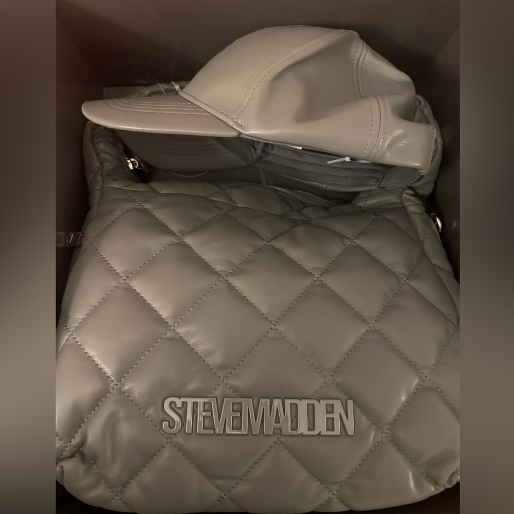 Steve Madden Quilted Bag and Baseball Cap Combo